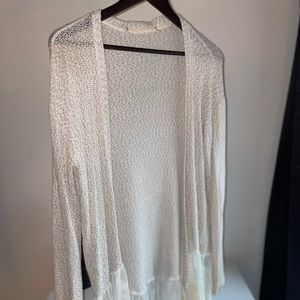 Off-white Shawl / Cover up with Lace Detailing